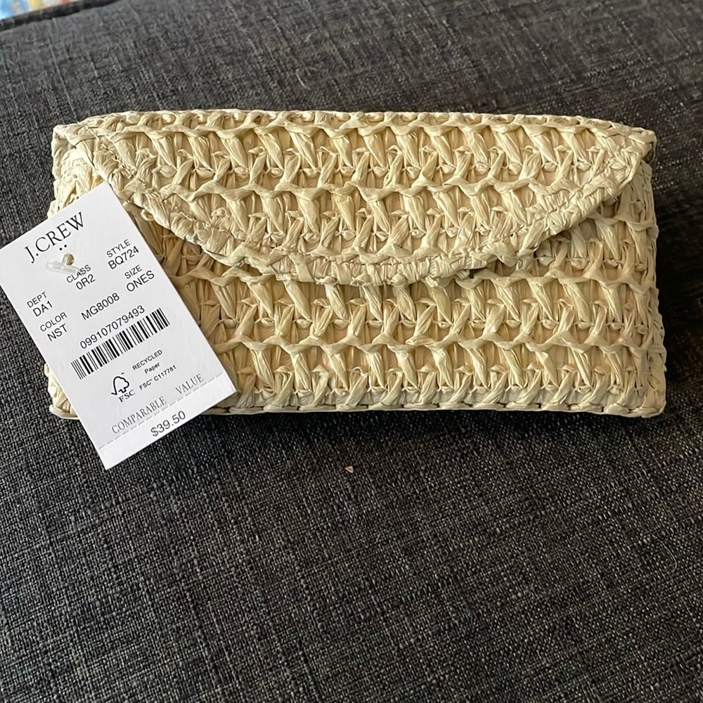 NEW J Crew Eyeglasses / Sunglasses Case (Rafia, Straw)